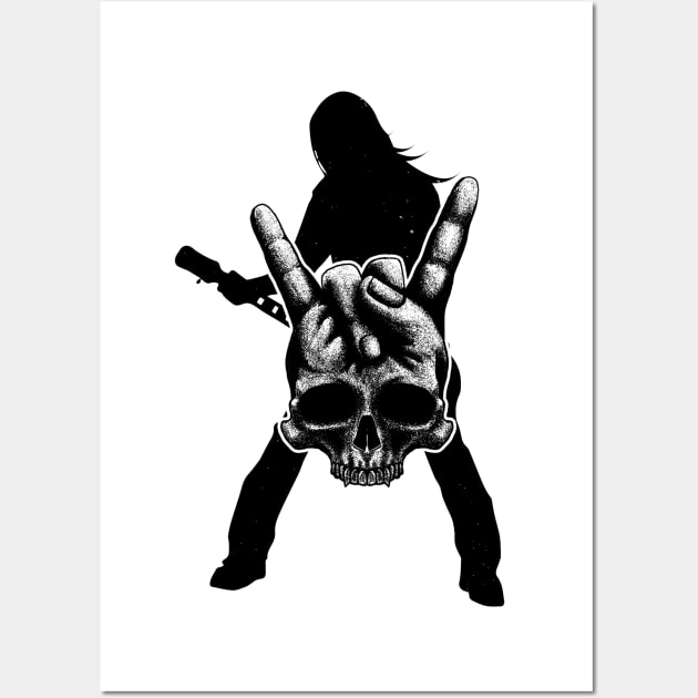 Rock Skull Guitarist Wall Art by KUH-WAI-EE